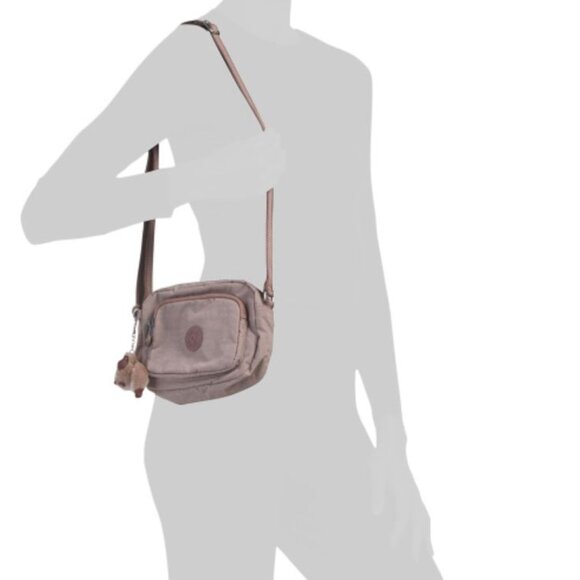 NWT KIPLING Dusty Taupe Nylon Huebi Crossbody - Picture 4 of 8